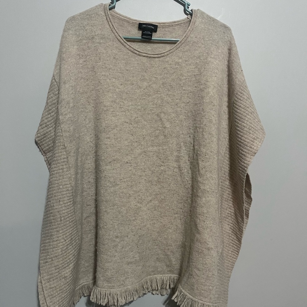 Women's‎ Beige Sweater Poncho